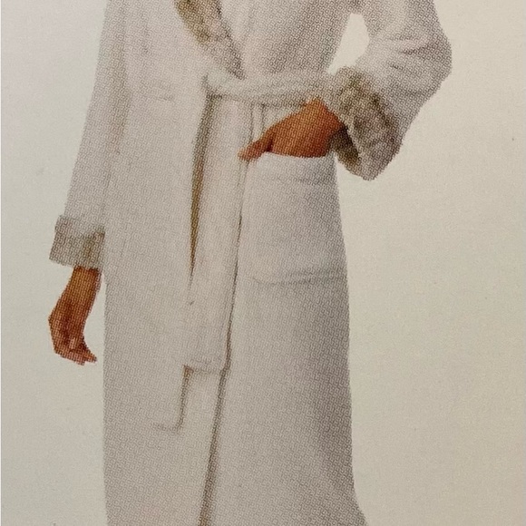 Nwt Carole Hochman Long plush wrap Robe Smokey Blue - Picture 3 of 8